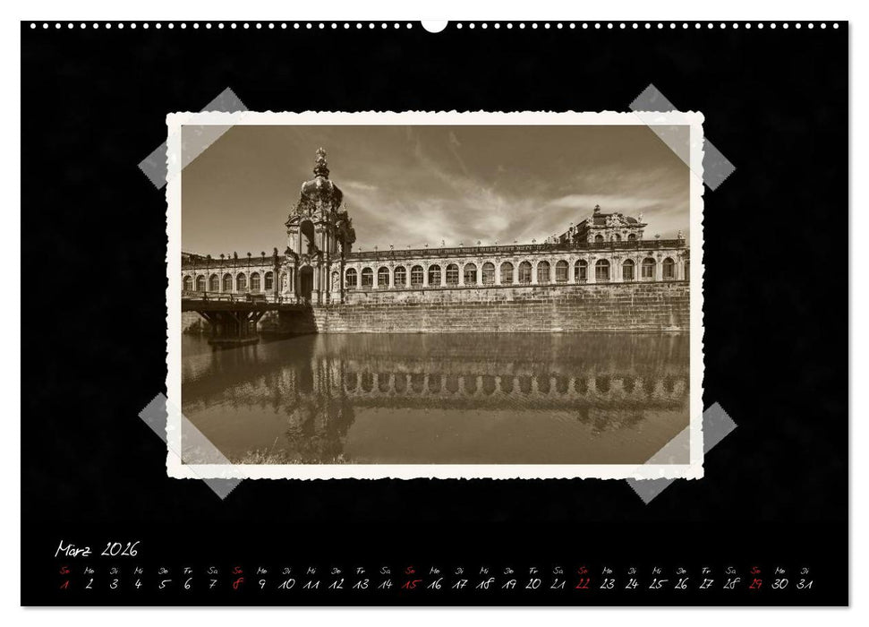 Dresden - Ein Kalender mit Fotografien wie aus einem alten Fotoalbum (CALVENDO Wandkalender 2026)