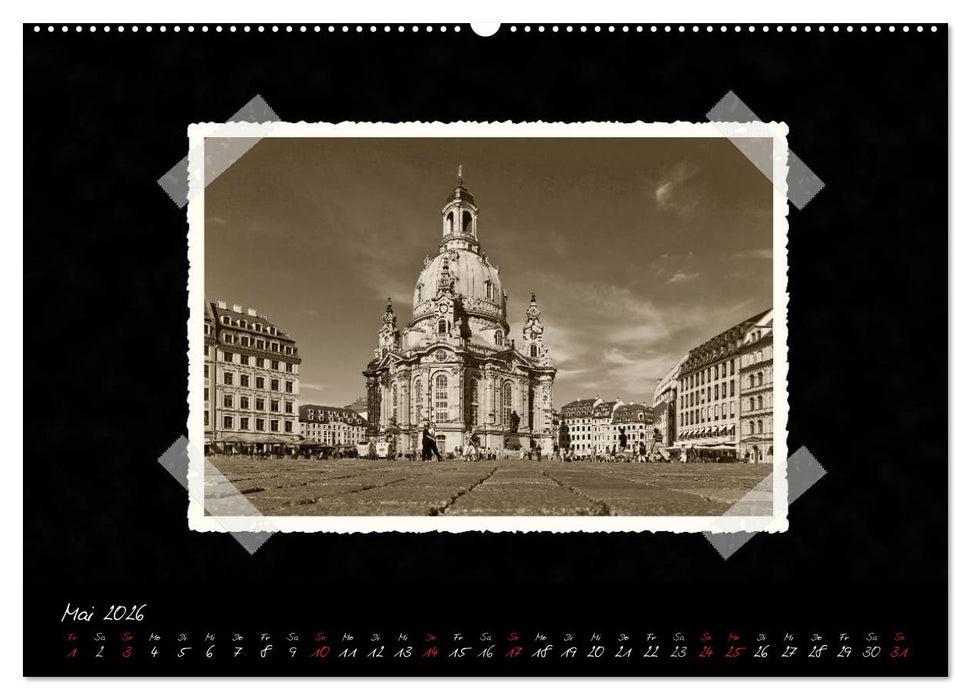 Dresden - Ein Kalender mit Fotografien wie aus einem alten Fotoalbum (CALVENDO Wandkalender 2026)