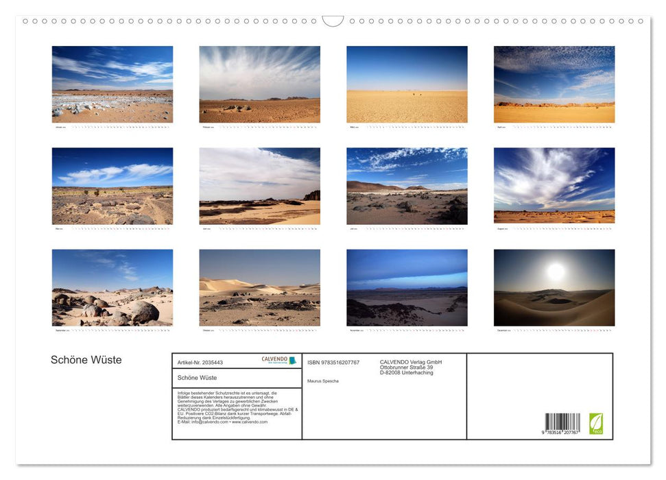 Schöne Wüste (CALVENDO Wandkalender 2026)