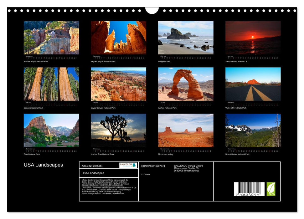 USA Landscapes (CALVENDO Wandkalender 2026)