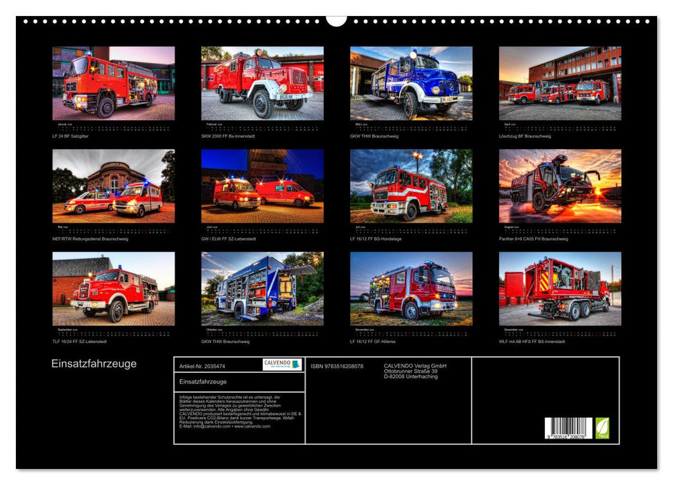 Einsatzfahrzeuge (CALVENDO Wandkalender 2026)