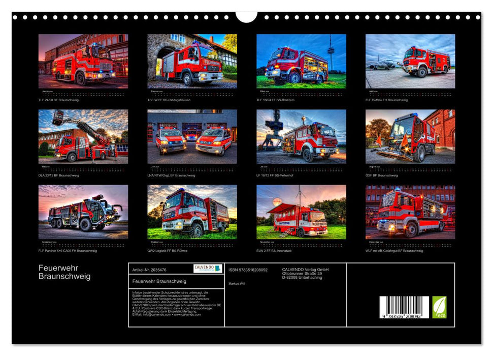 Feuerwehr Braunschweig (CALVENDO Wandkalender 2026)