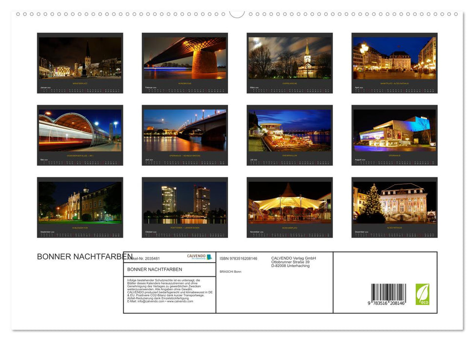 BONNER NACHTFARBEN (CALVENDO Premium Wandkalender 2026)