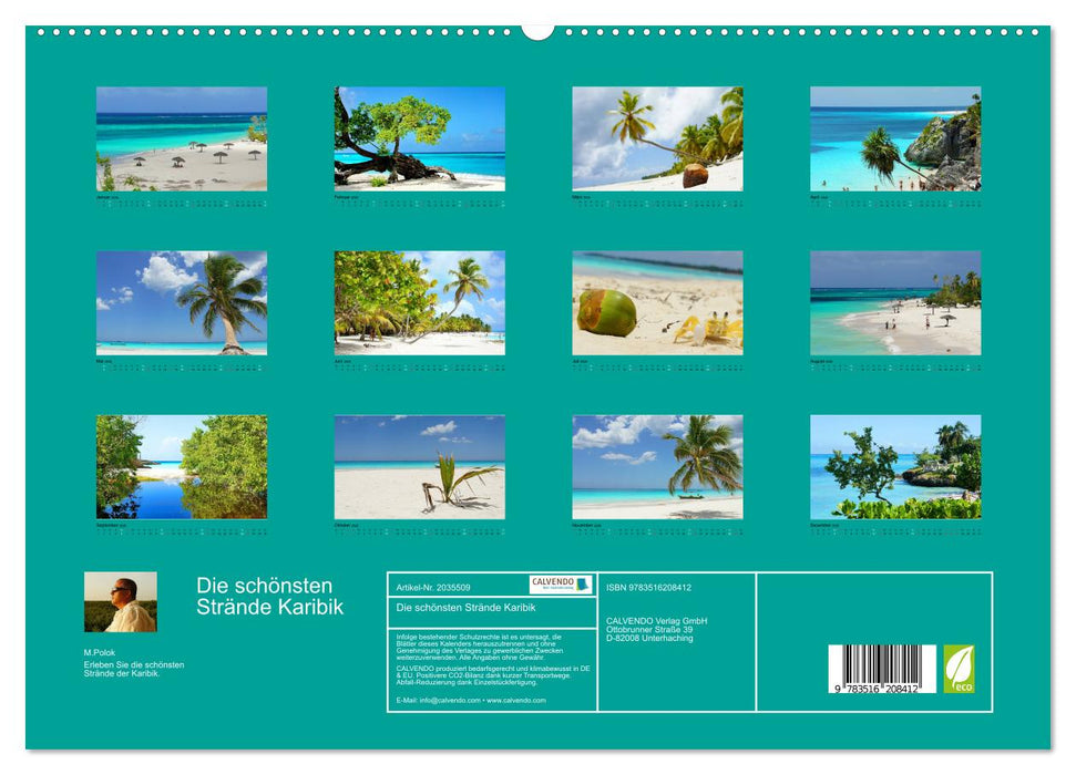 Die schönsten Strände Karibik (CALVENDO Premium Wandkalender 2026)