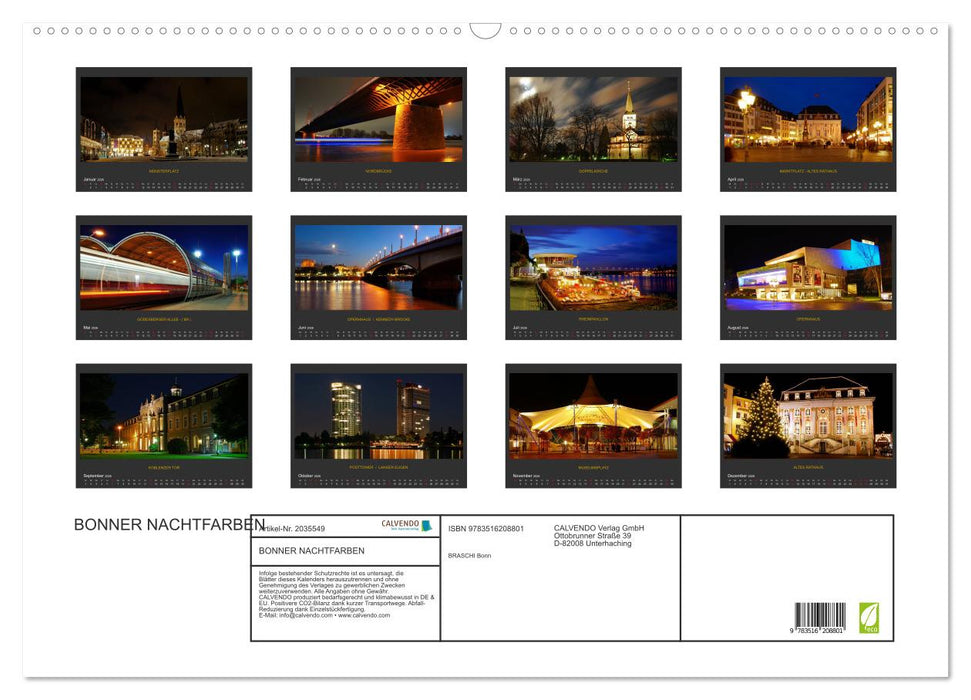 BONNER NACHTFARBEN (CALVENDO Wandkalender 2026)