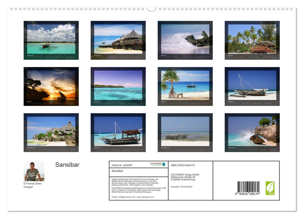 Sansibar (CALVENDO Premium Wandkalender 2026)