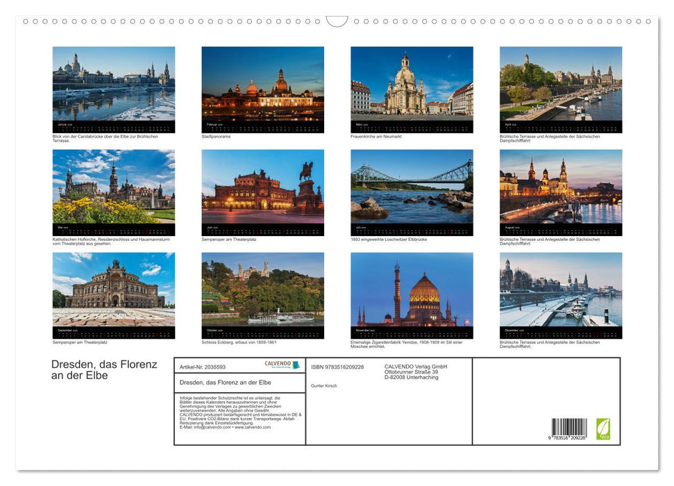 Dresden, das Florenz an der Elbe (CALVENDO Wandkalender 2026)