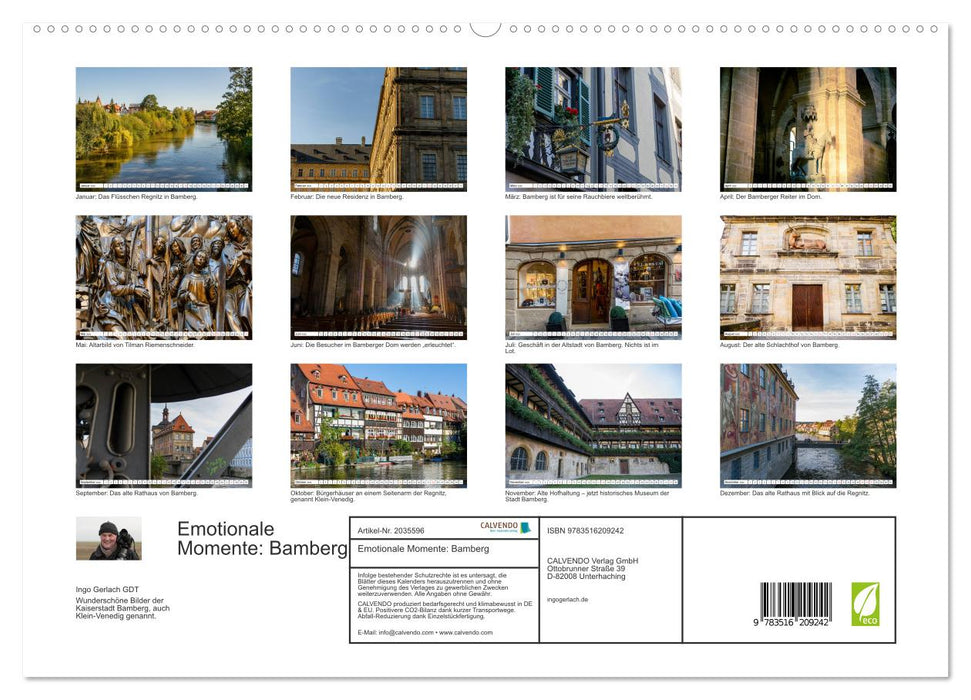 Emotionale Momente: Bamberg (CALVENDO Premium Wandkalender 2026)