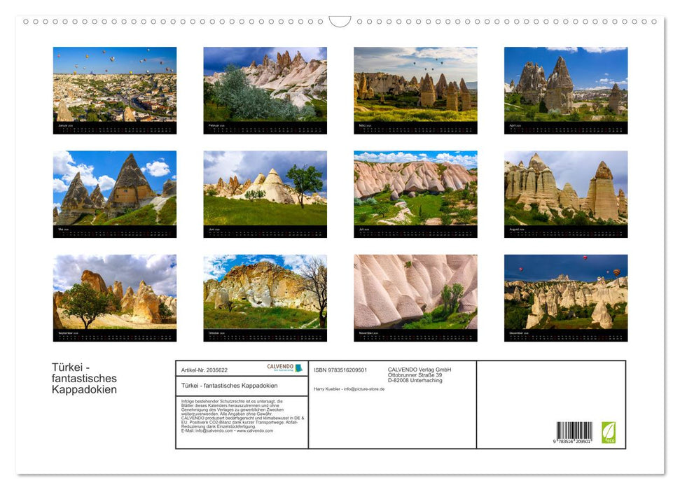 Türkei - fantastisches Kappadokien (CALVENDO Wandkalender 2026)