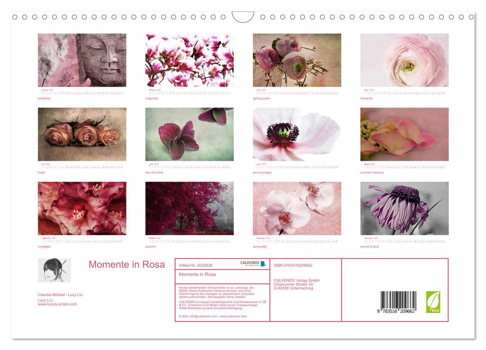 Momente in Rosa (CALVENDO Wandkalender 2026)