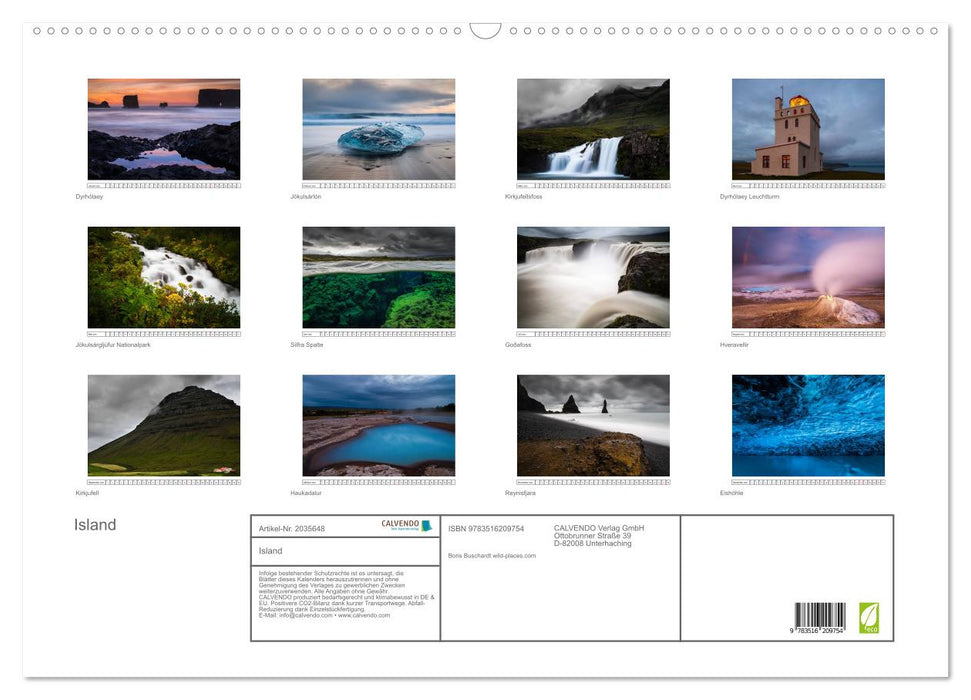 Island (CALVENDO Wandkalender 2026)