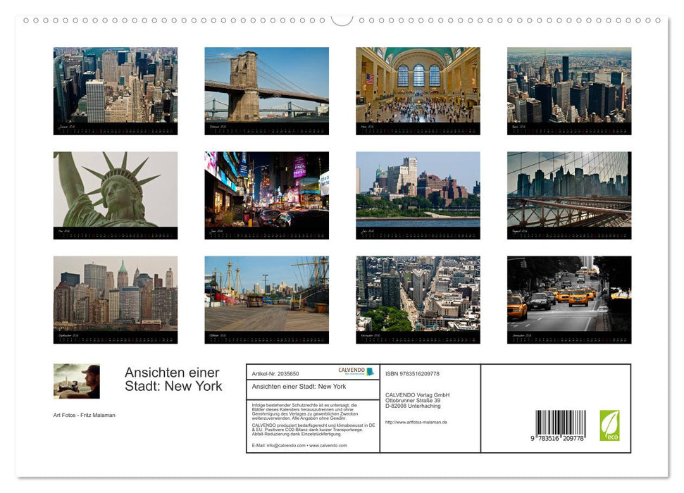 Ansichten einer Stadt: New York (CALVENDO Premium Wandkalender 2026)