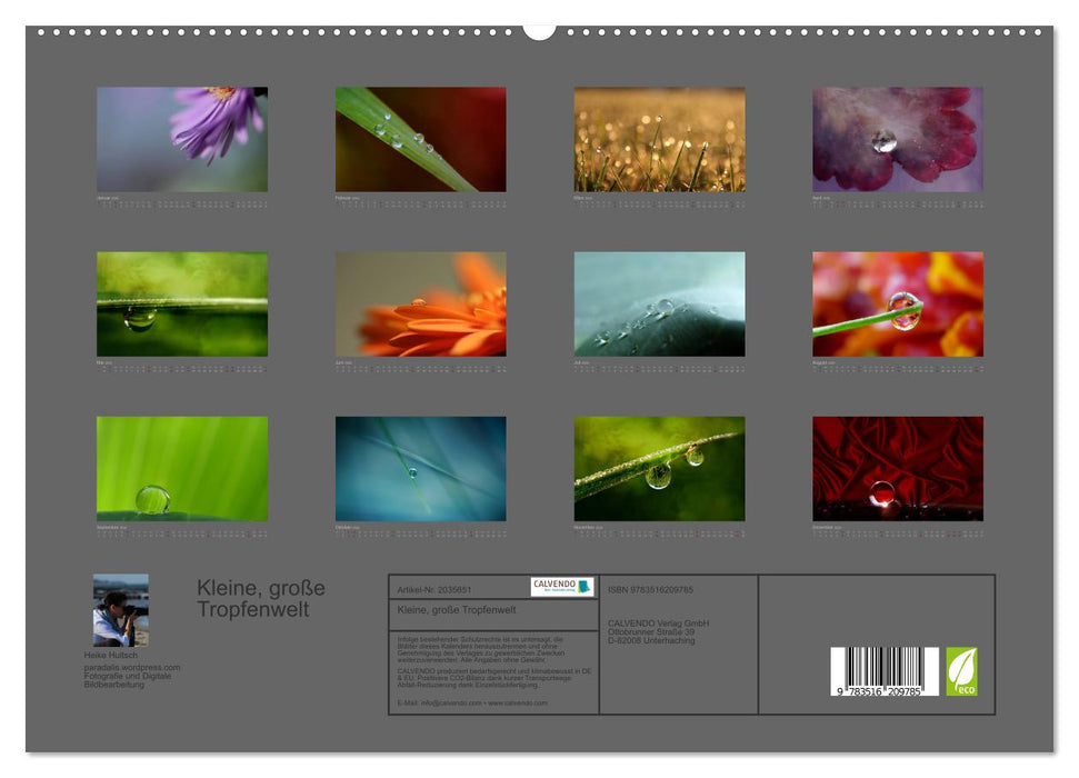 Kleine, große Tropfenwelt (CALVENDO Premium Wandkalender 2026)