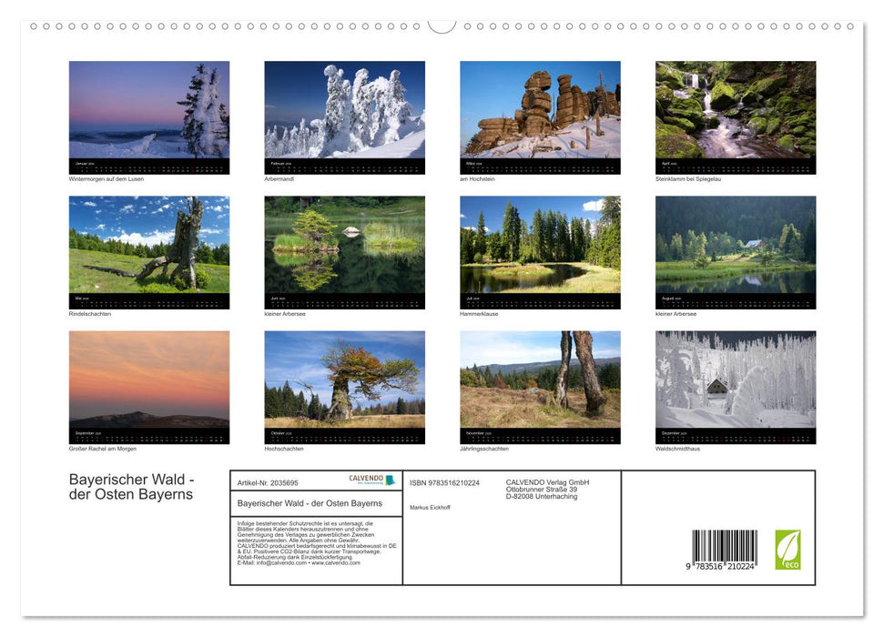 Bayerischer Wald - der Osten Bayerns (CALVENDO Premium Wandkalender 2026)