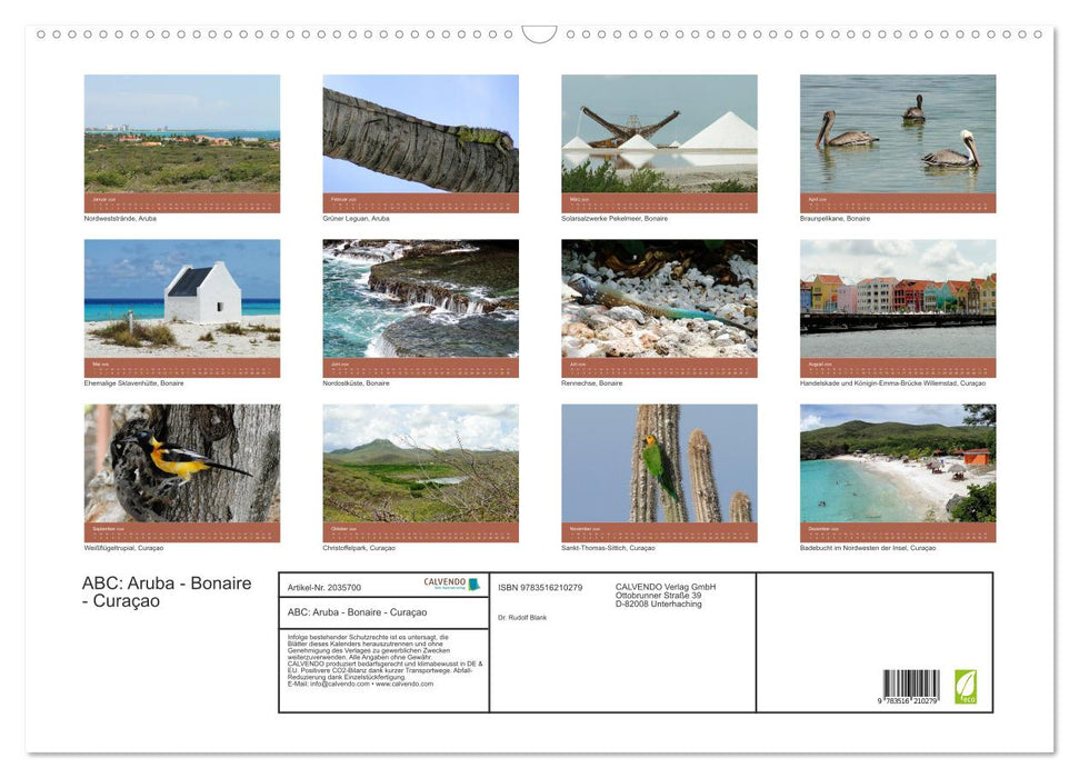 ABC: Aruba - Bonaire - Curaçao (CALVENDO Wandkalender 2026)