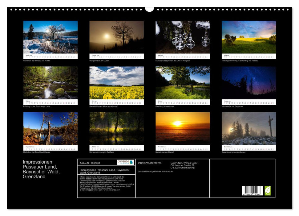 Impressionen Passauer Land, Bayrischer Wald, Grenzland (CALVENDO Wandkalender 2026)