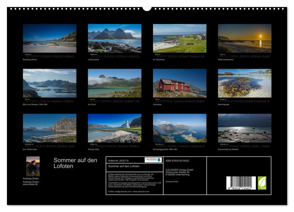 Sommer auf den Lofoten (CALVENDO Premium Wandkalender 2026)