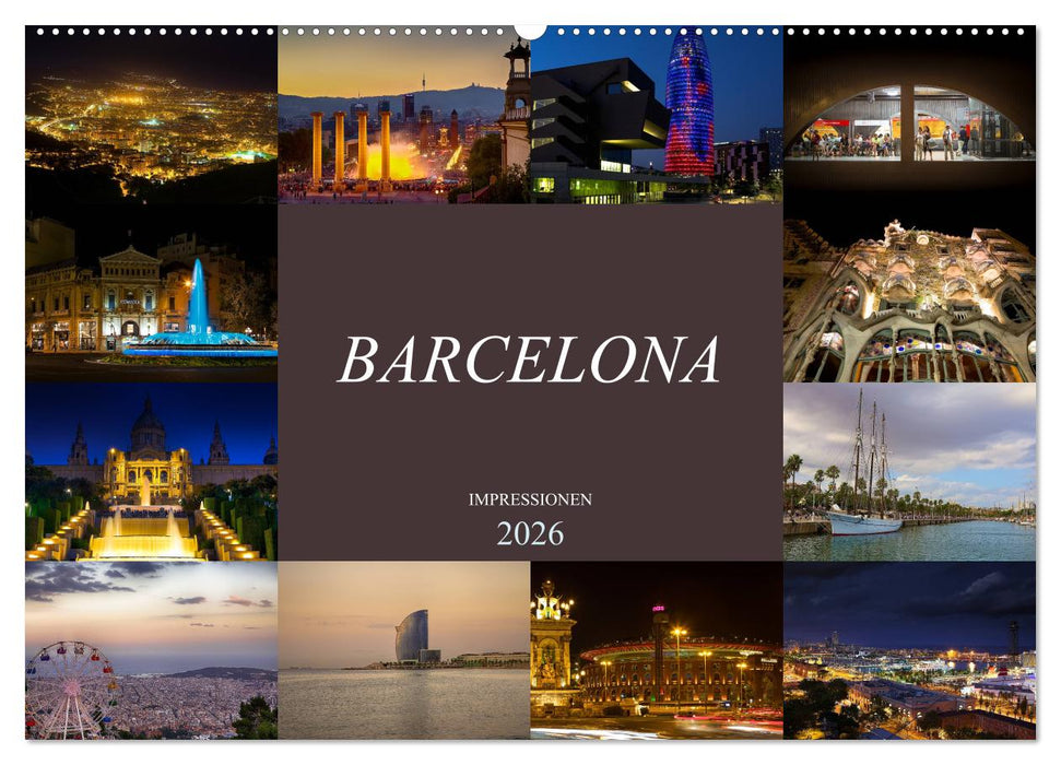 Barcelona Impressionen (CALVENDO Wandkalender 2026)