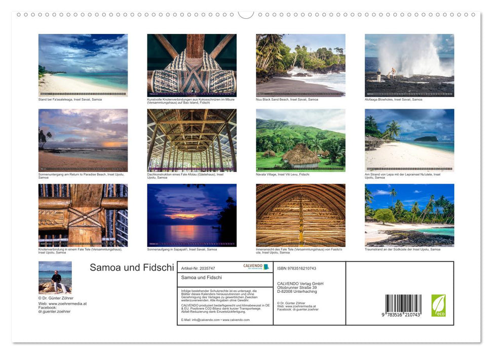 Samoa und Fidschi (CALVENDO Premium Wandkalender 2026)