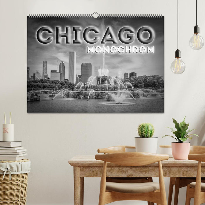 CHICAGO Monochrom (CALVENDO Wandkalender 2026)