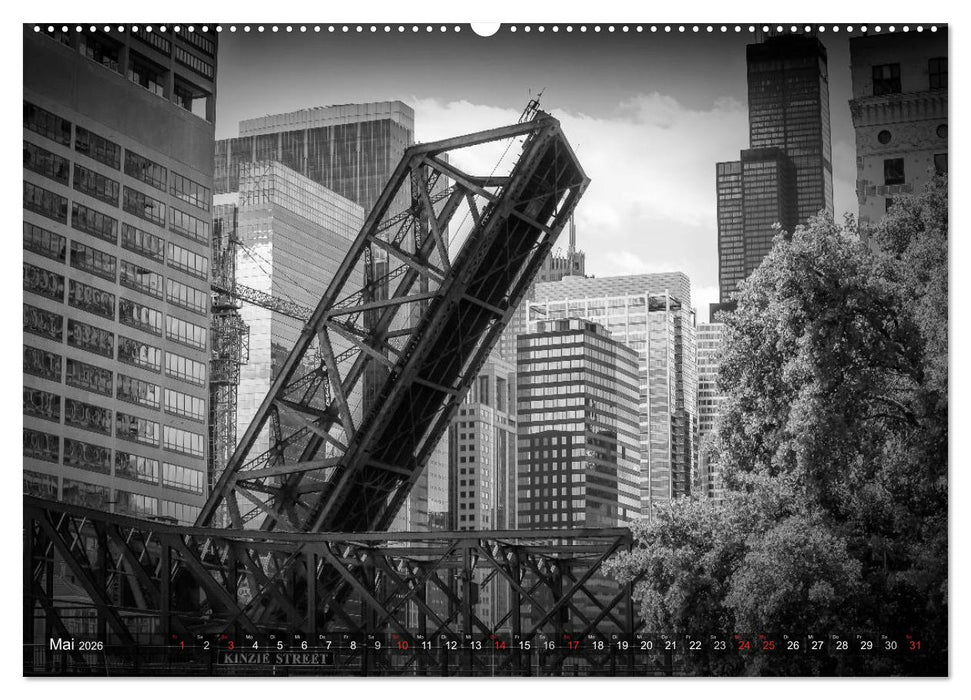 CHICAGO Monochrom (CALVENDO Wandkalender 2026)