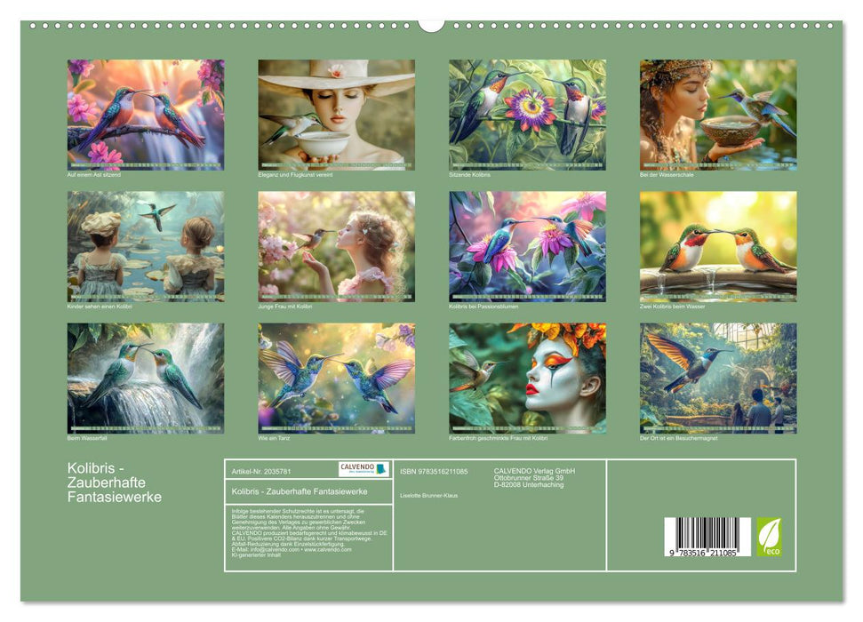 Kolibris - Zauberhafte Fantasiewerke (CALVENDO Premium Wandkalender 2026)