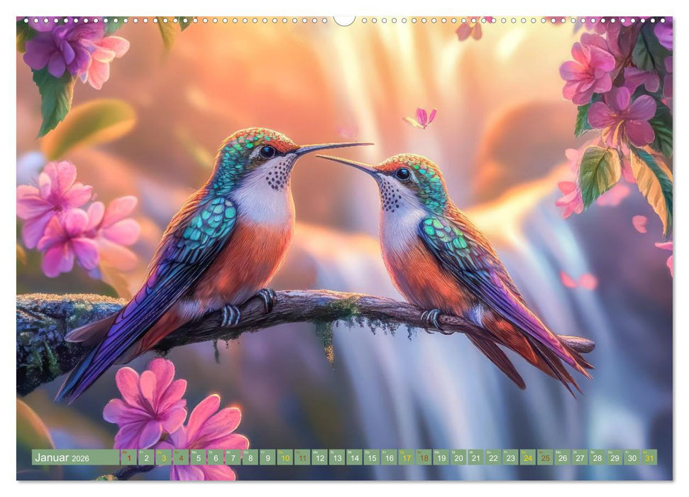 Kolibris - Zauberhafte Fantasiewerke (CALVENDO Premium Wandkalender 2026)