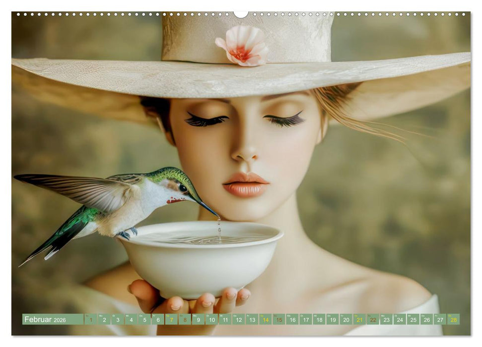 Kolibris - Zauberhafte Fantasiewerke (CALVENDO Premium Wandkalender 2026)