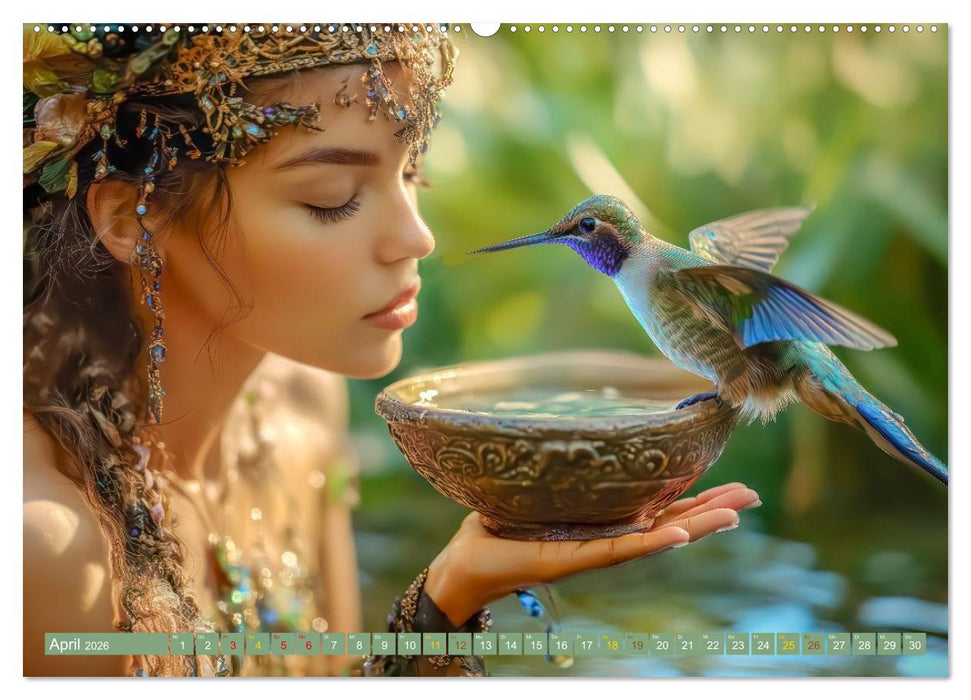 Kolibris - Zauberhafte Fantasiewerke (CALVENDO Premium Wandkalender 2026)