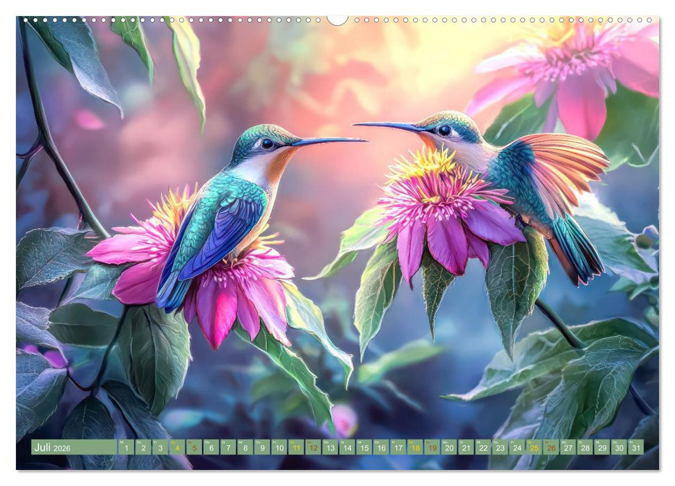 Kolibris - Zauberhafte Fantasiewerke (CALVENDO Premium Wandkalender 2026)