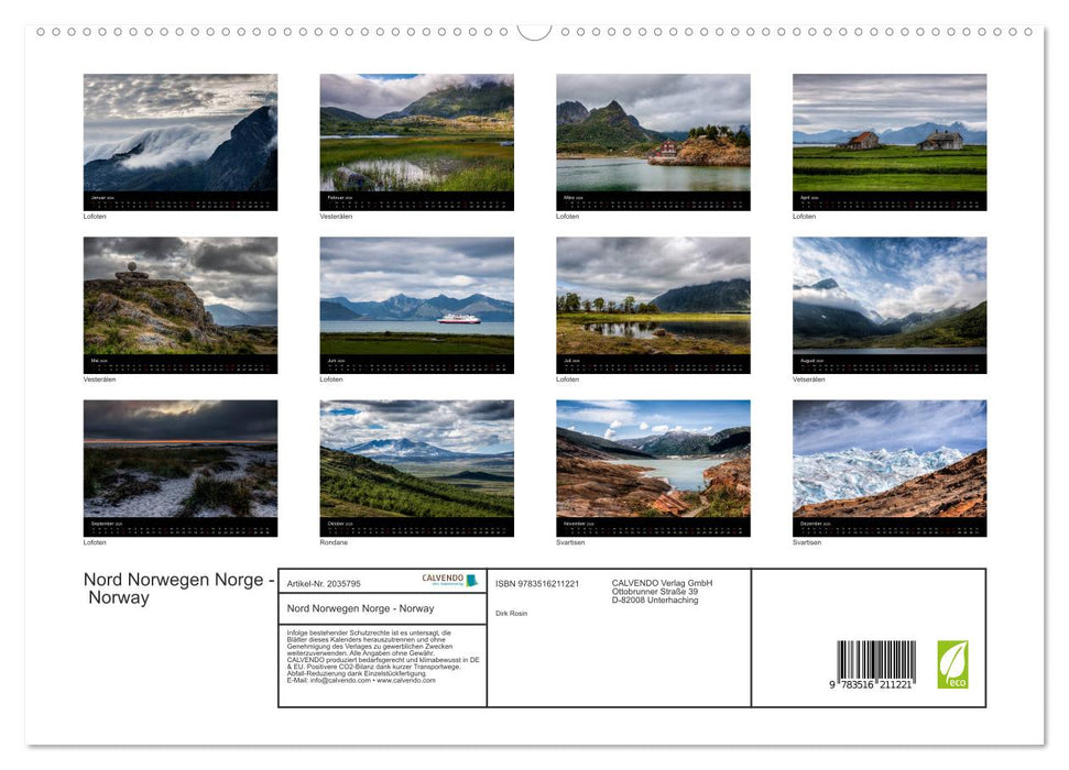 Nord Norwegen Norge - Norway (CALVENDO Premium Wandkalender 2026)