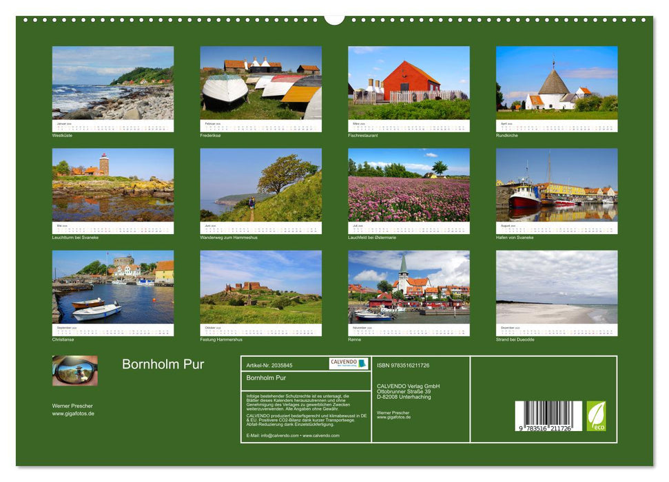 Bornholm Pur (CALVENDO Premium Wandkalender 2026)