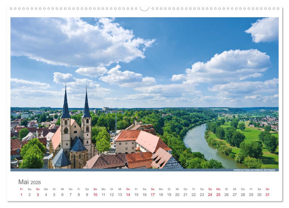 Der Neckar - Unterwegs in Deutschland (CALVENDO Premium Wandkalender 2026)