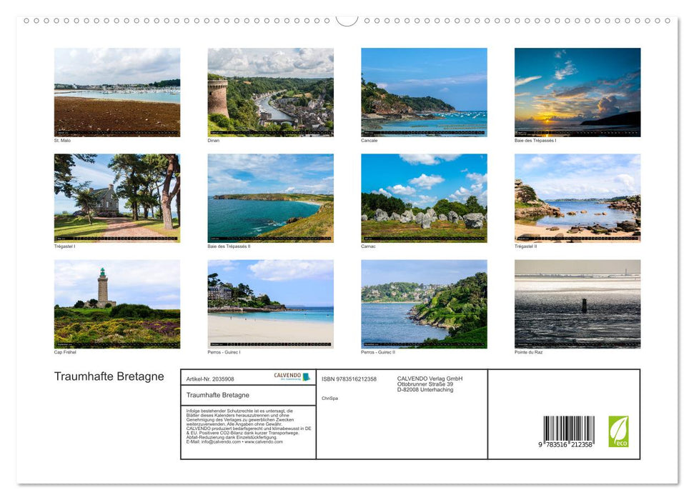 Traumhafte Bretagne (CALVENDO Premium Wandkalender 2026)