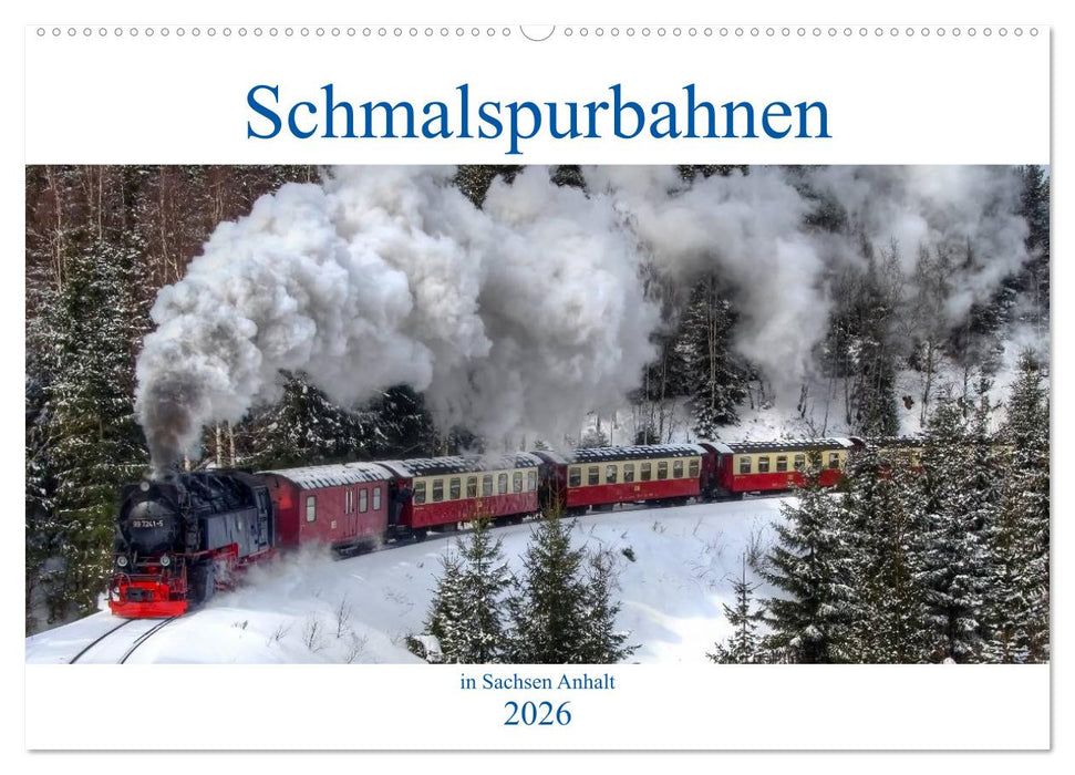 Schmalspurbahnen in Sachsen Anhalt (CALVENDO Wandkalender 2026)