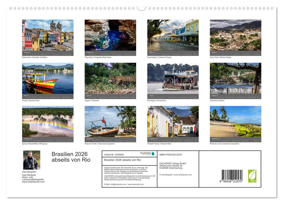 Brasilien 2026 abseits von Rio (CALVENDO Premium Wandkalender 2026)