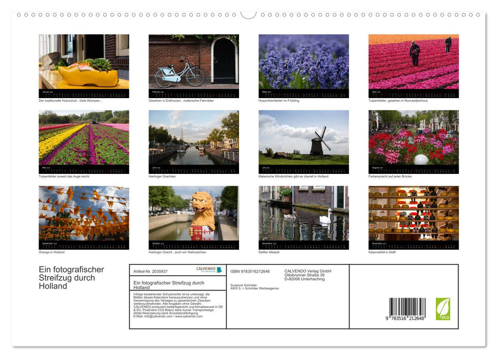 Ein fotografischer Streifzug durch Holland (CALVENDO Premium Wandkalender 2026)