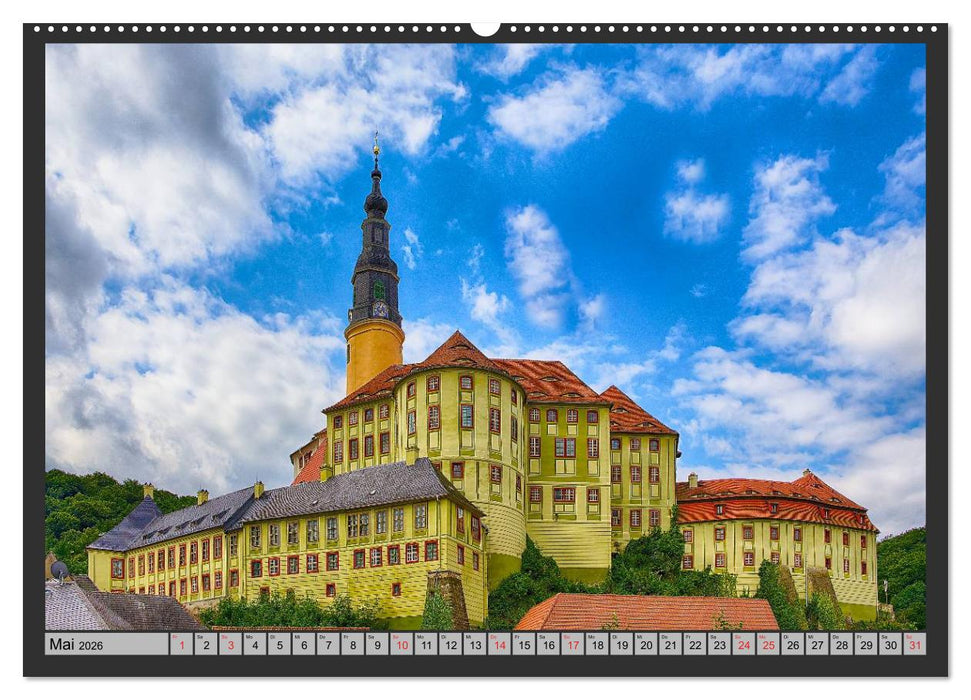 Burgen und Schlösser um Dresden (CALVENDO Premium Wandkalender 2026)