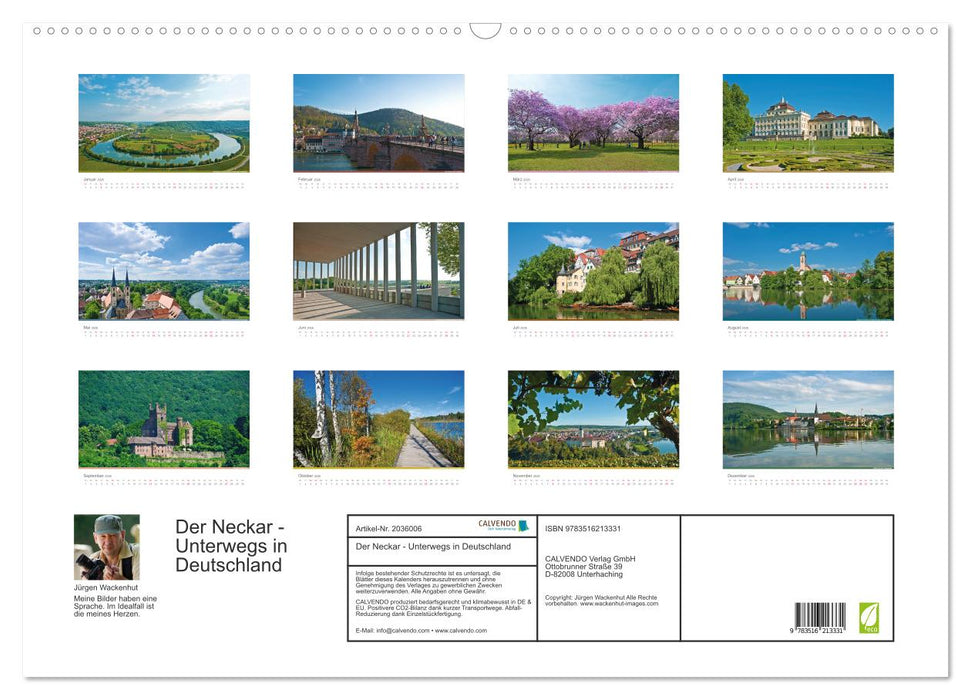 Der Neckar - Unterwegs in Deutschland (CALVENDO Wandkalender 2026)