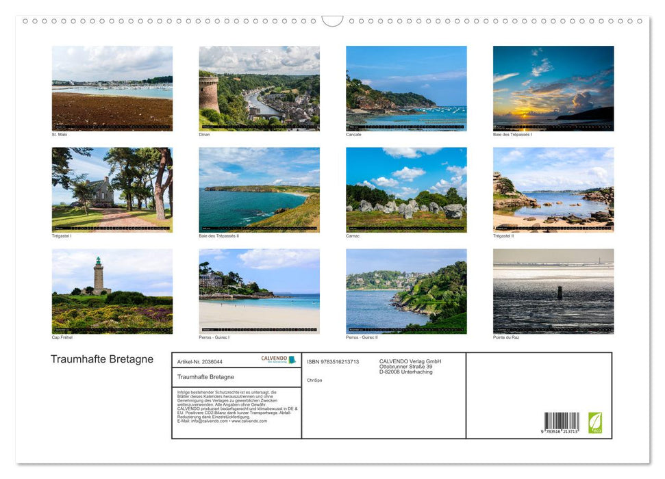 Traumhafte Bretagne (CALVENDO Wandkalender 2026)