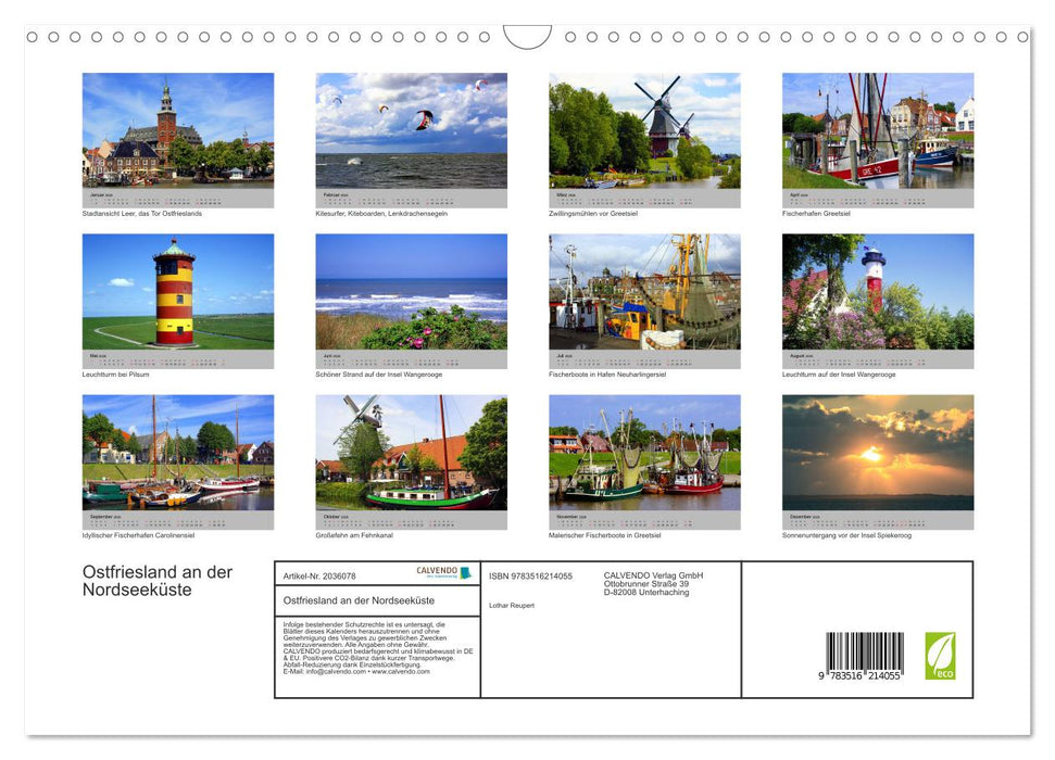 Ostfriesland an der Nordseeküste (CALVENDO Wandkalender 2026)