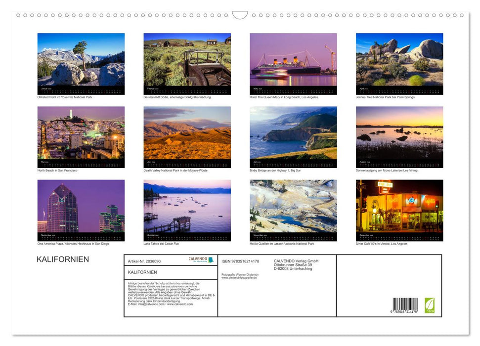 KALIFORNIEN (CALVENDO Wandkalender 2026)