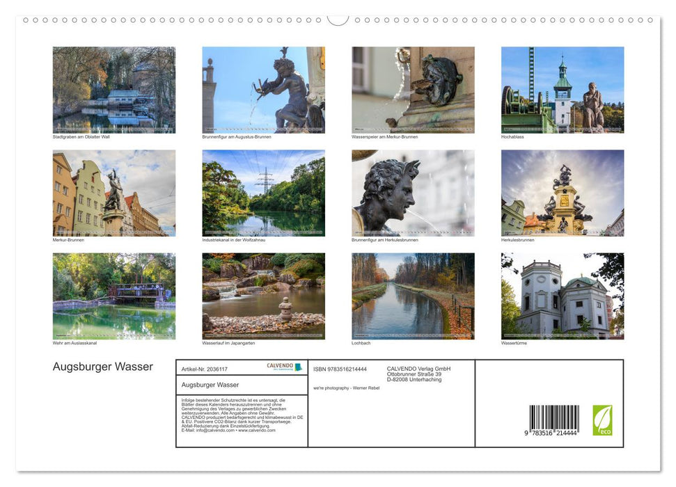 Augsburger Wasser (CALVENDO Premium Wandkalender 2026)