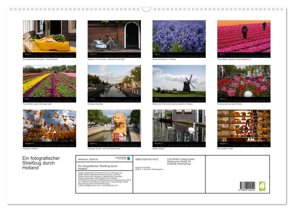 Ein fotografischer Streifzug durch Holland (CALVENDO Wandkalender 2026)