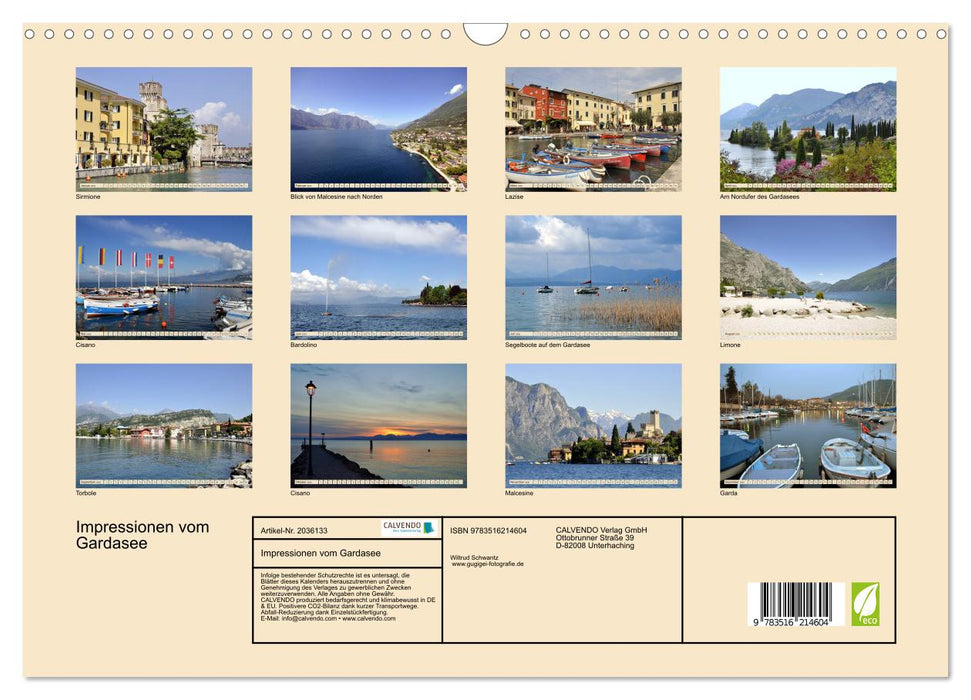 Impressionen vom Gardasee (CALVENDO Wandkalender 2026)
