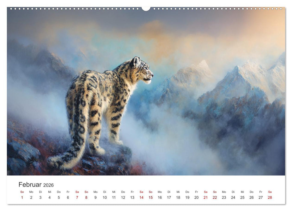 Geist des Gebirges - Ein Jahr in der wilden Welt der Schneeleoparden (CALVENDO Wandkalender 2026)