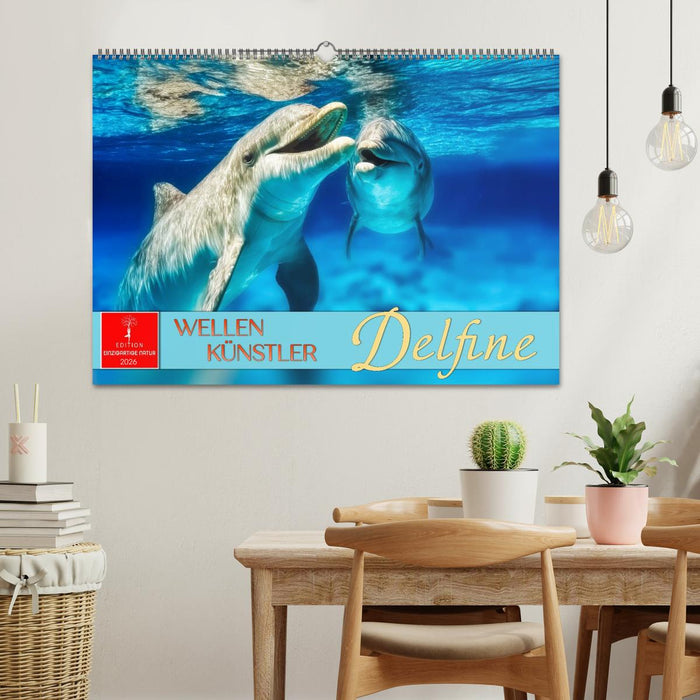 Delfine - Wellen Künstler (CALVENDO Wandkalender 2026)
