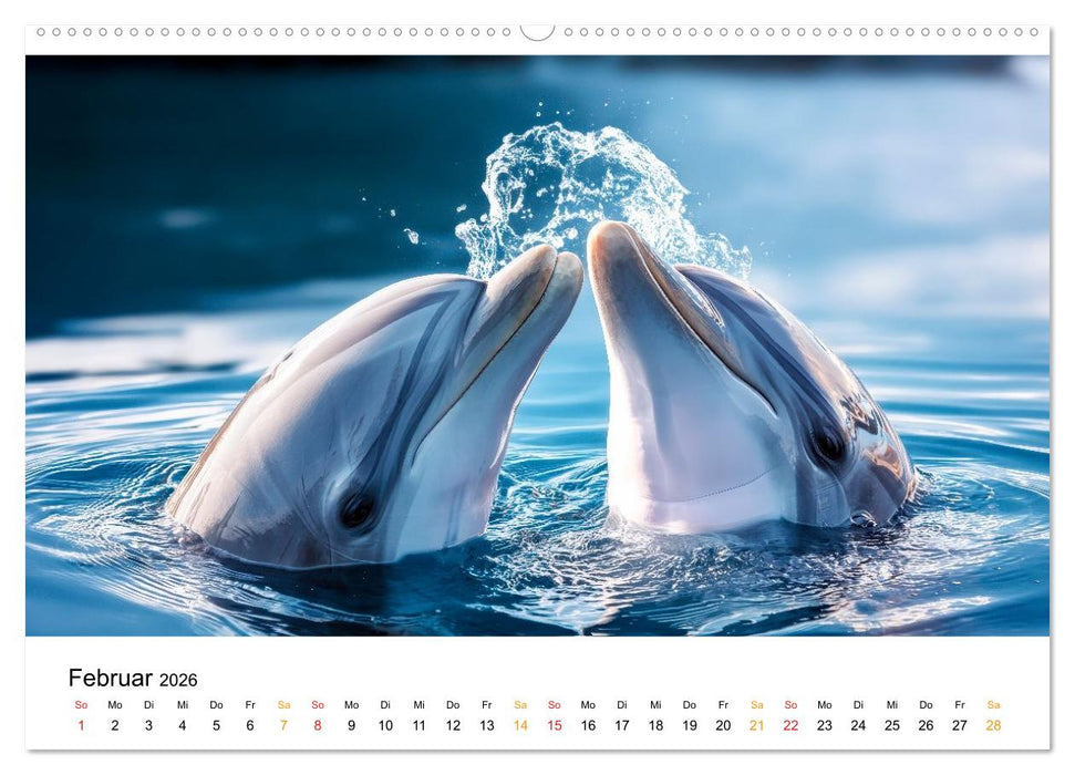 Delfine - Wellen Künstler (CALVENDO Wandkalender 2026)
