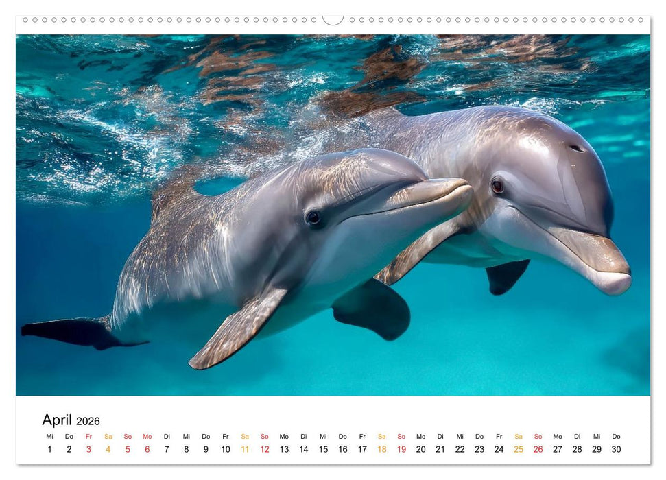 Delfine - Wellen Künstler (CALVENDO Wandkalender 2026)