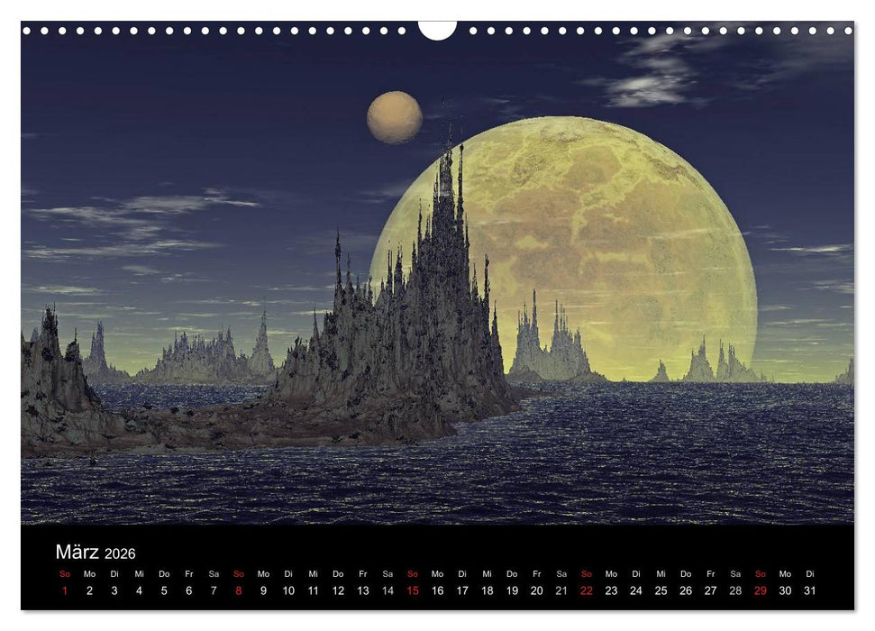 Fantasie-Planeten (CALVENDO Wandkalender 2026)
